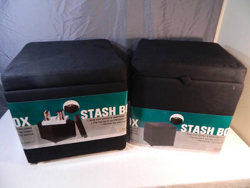 lot 62 image: 2 Stash Box Ottomans