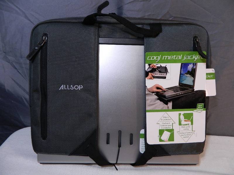 lot 65 image: New AllSop Cool Metal Jacket Laptop Case and Stand