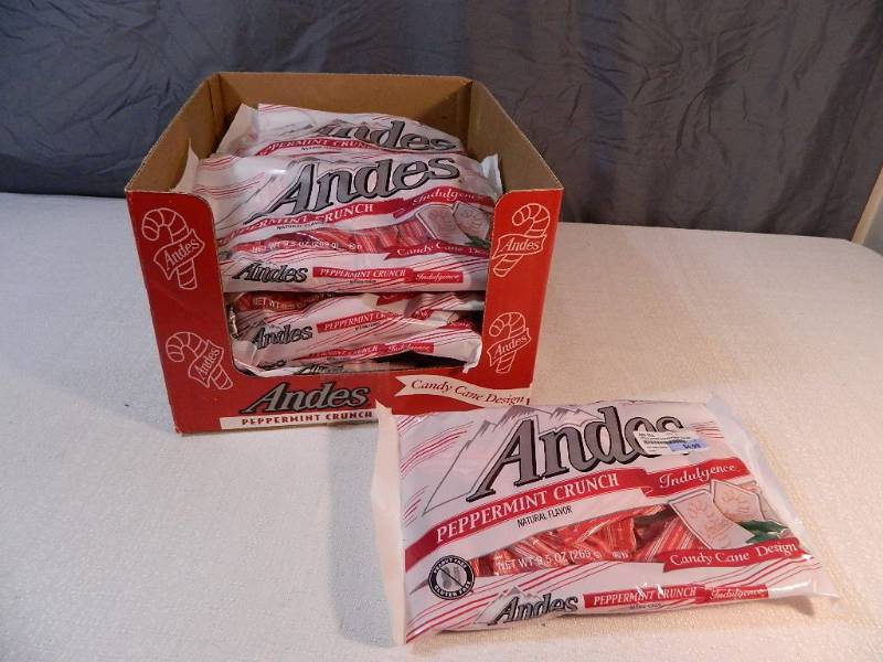 lot 89 image: 12 New Bags of Andes Peppermint Crunch