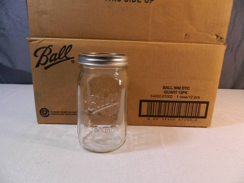 lot 102 image: 11 New Ball Wide Mouth Quart Jars with Lids