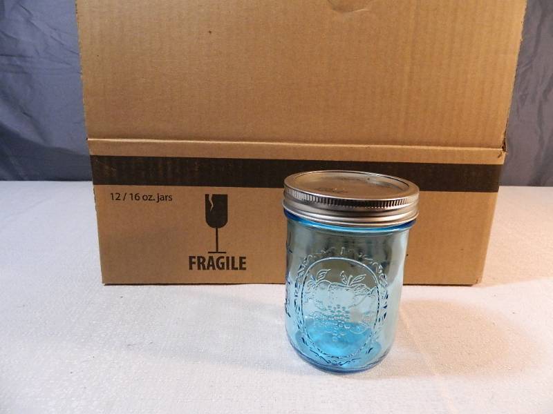 lot 103 image: 12 New Ball 16 oz Jars with Lids