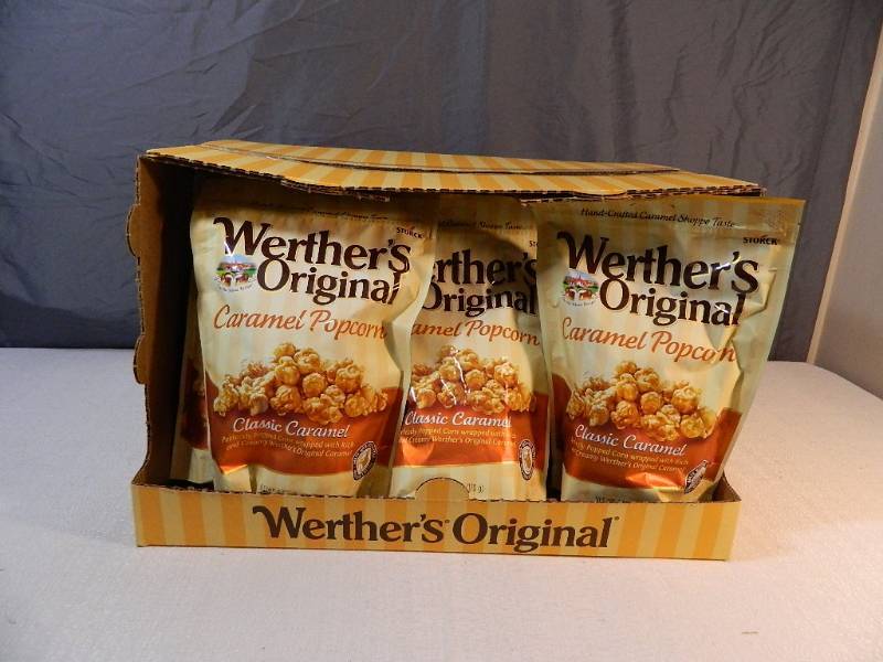lot 158 image: 13 New Bags of Werthers Caramel Popcorn