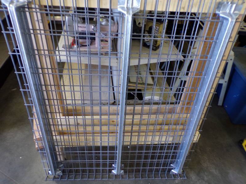 lot 67 image: 4 x 4 x 8 Wood Shelving with 2 Metal Racks