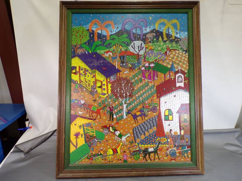 lot 27 image: Original Artwork of Juan Rafael Castillo Ramirez Desfile De Carretoneros