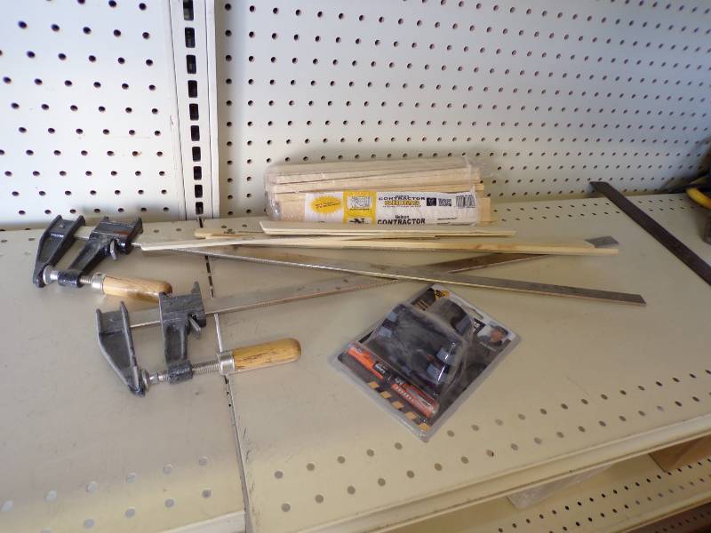 lot 142 image: 2 bar clamps with wood shims - head lamp