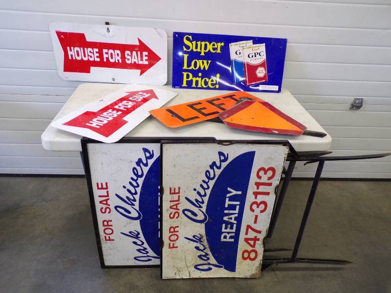 lot 125 image: Lot of Signs, 2 - Yard Sign Frames Perfect for your Garage Sales