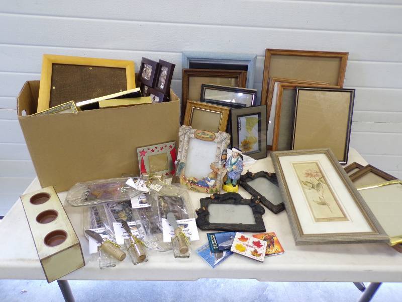 lot 174 image: Boxes of Wood Frames and Dcor