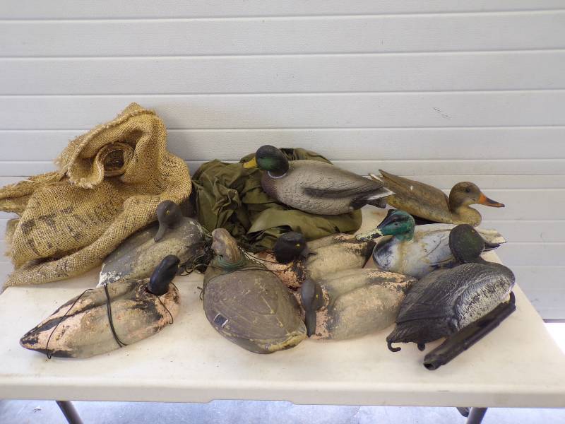 lot 176 image: 9 Vintage Duck Decoys