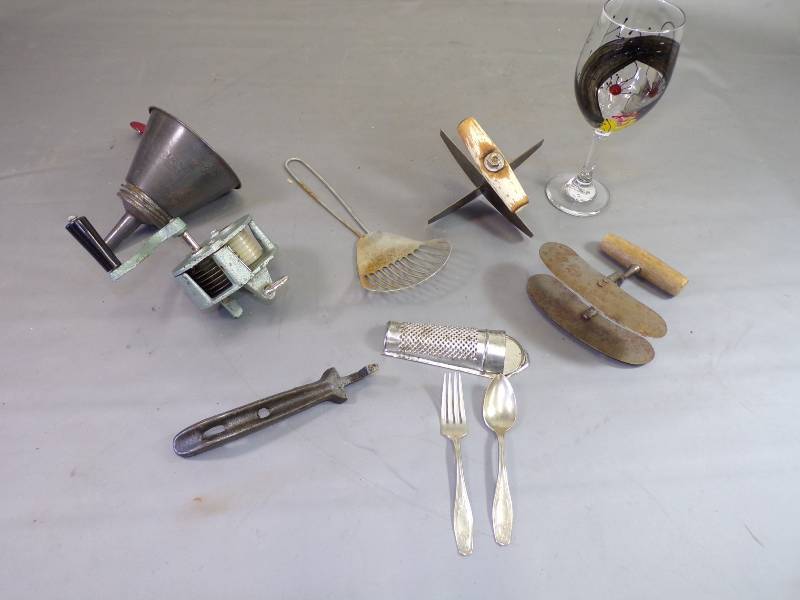 lot 214 image: Vintage Kitchen Hand Tools Youth Silverware