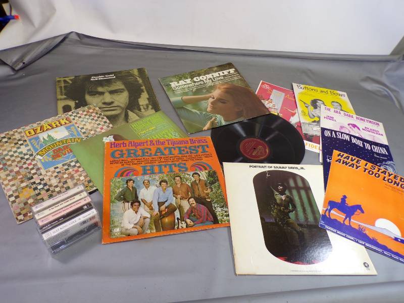 lot 218 image: 1940s - 1970s Cassette tapes, Sheet Music, 33 and 78 LP Records