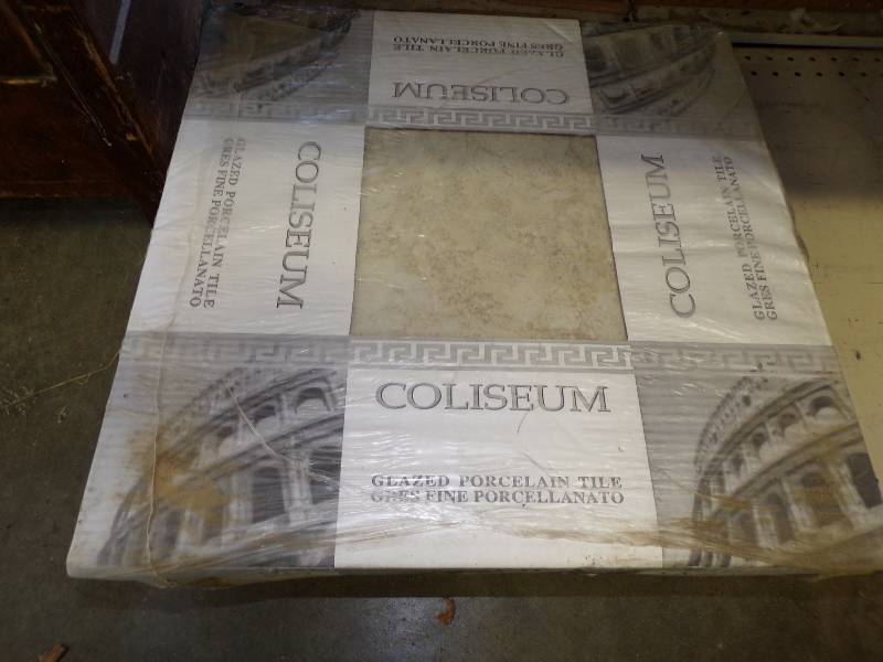 lot 219 image: Coliseum Glazed Porcelain Tiles 20 x 20 pack of 6 Great for making table tops