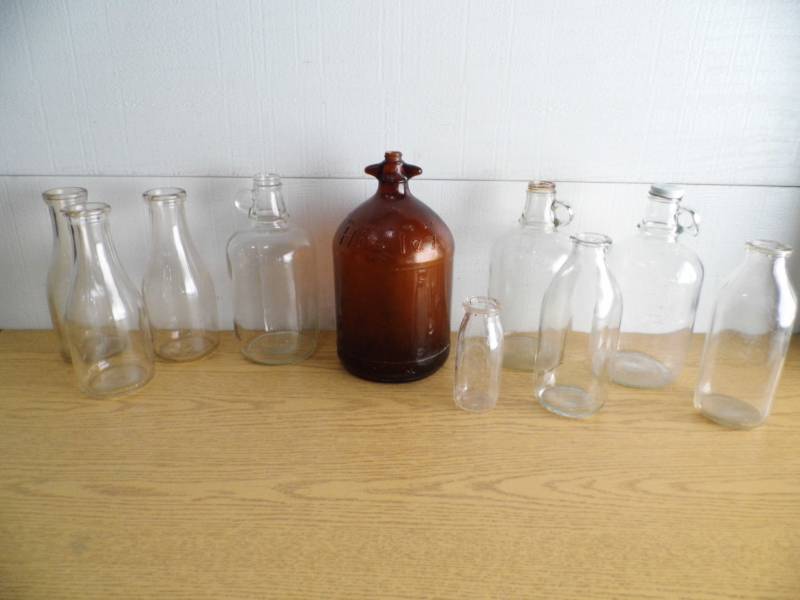 Glass Jugs - Milk Bottles
