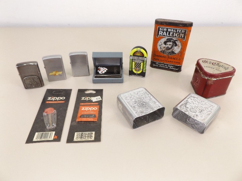 lot 91 image: Lot of Vintage Zippo etc. Lighters, Smoking, etc.