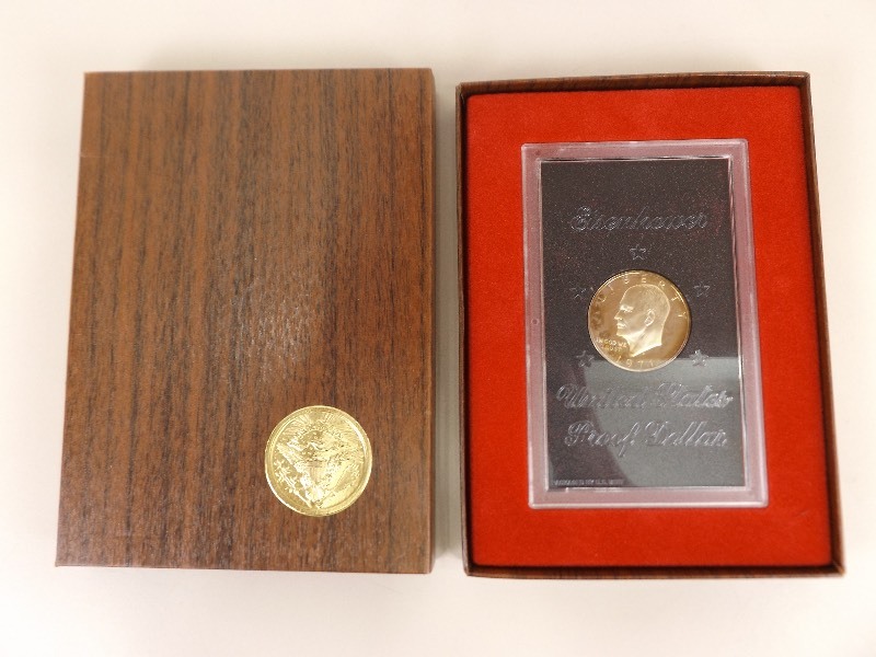 lot 93 image: 1971 Mint in Original Box Eisenhower Silver Dollar