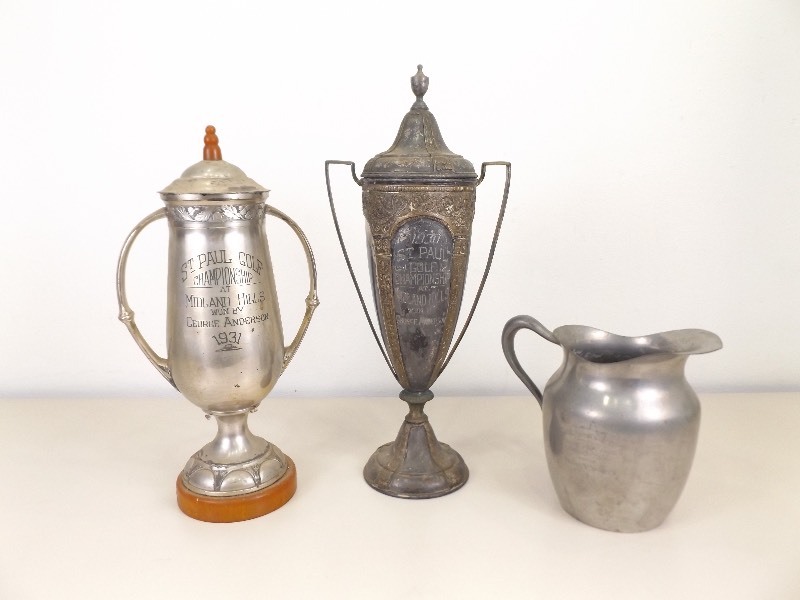 lot 99 image: Lot of 3 Antique Golf Trophies