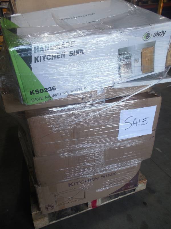 PALLET LOT OF SINKS, VANITY TOPS