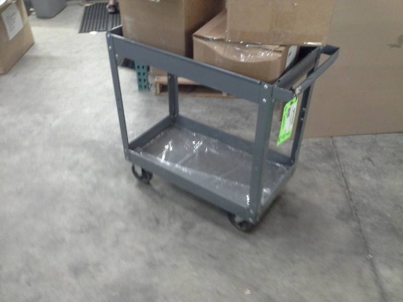 lot 57 image: Rolling Metal Cart with 2-Tiers