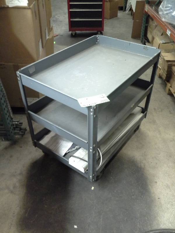 lot 97 image: Rolling Metal Cart with 3-Tiers
