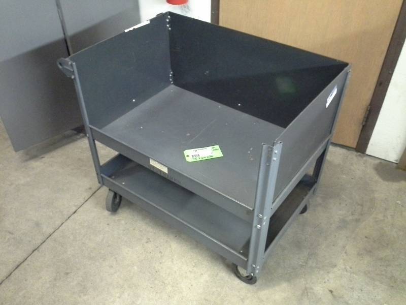 lot 99 image: Rolling Metal Cart with 2-Tiers