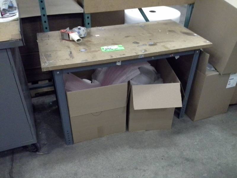 lot 125 image: Wood Top Metal Table