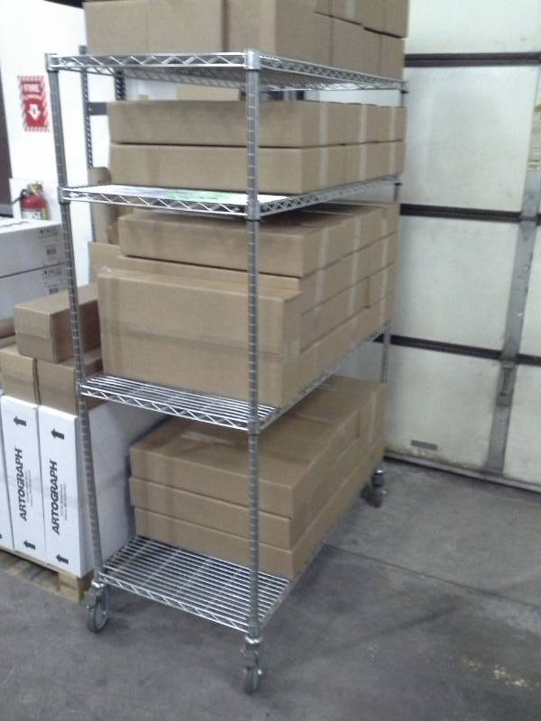 lot 133 image: Uline NSF Wire Shelf Shelving Unit with 4-Shelves