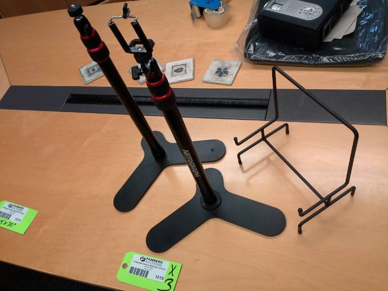 lot 1019 image: Lot of (3) Monopod Stands, Book Stand