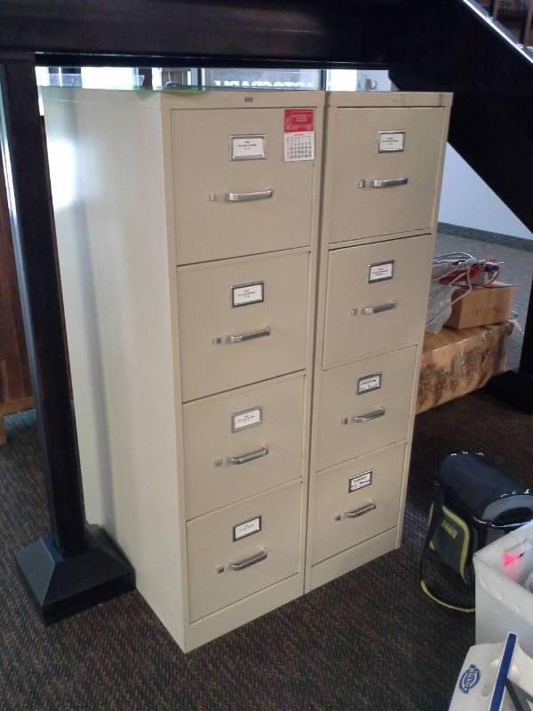 lot 1044 image: Lot of (2) Metal File Cabinets with 4-Drawers