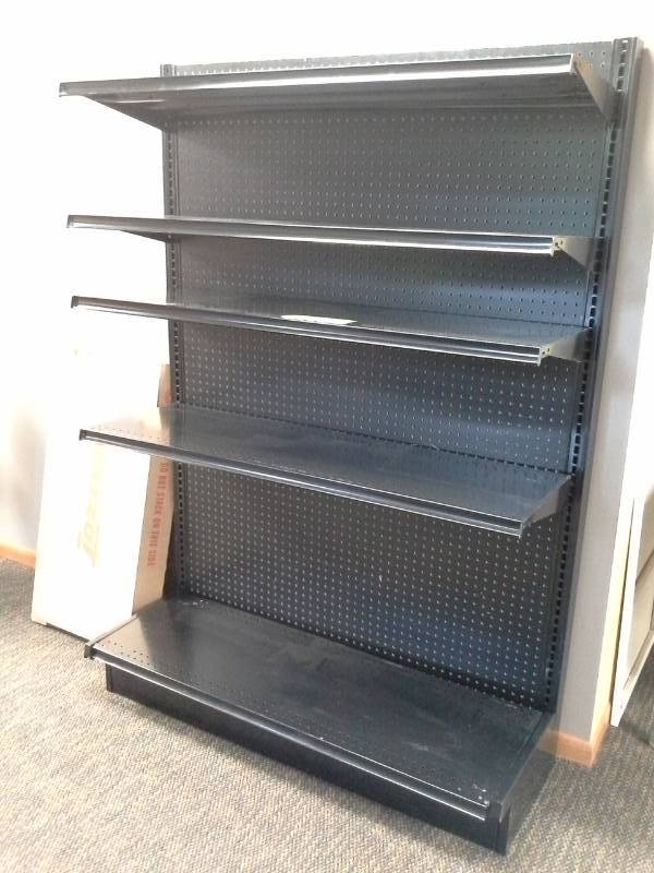 lot 1055 image: 5-Adjustable Tier Metal Display Rack, Extra Metal Shelves