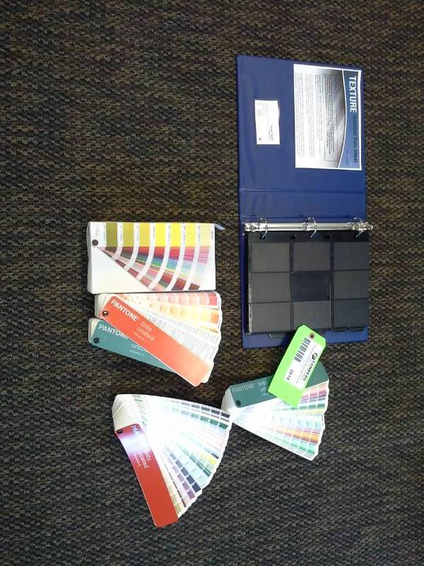 lot 2014 image: Pantone Tints Coated Volume 2 Color Wheel, Texture Technical Data Sheet Binder