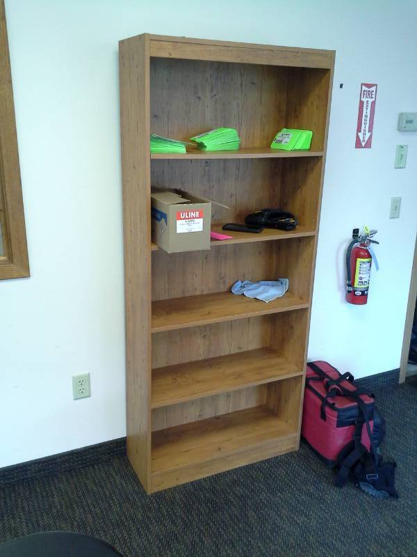 lot 2045 image: 5-Shelf Wood Bookcase