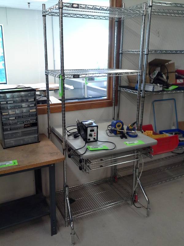 lot 2090 image: Nexel Industries NSF Metal Wire Rack Shelving Unit with 4-Shelves