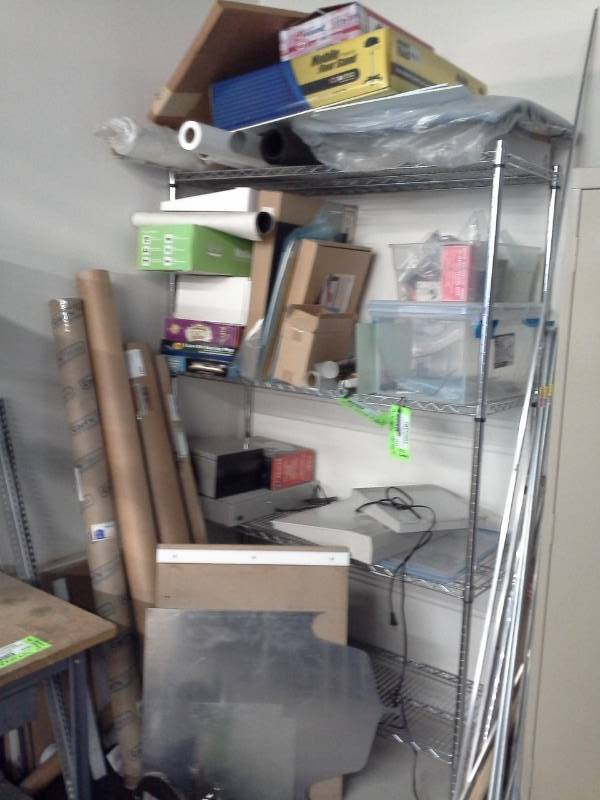 lot 2107 image: Floor Stands, Paper Rolls, Plastic Bins, and more