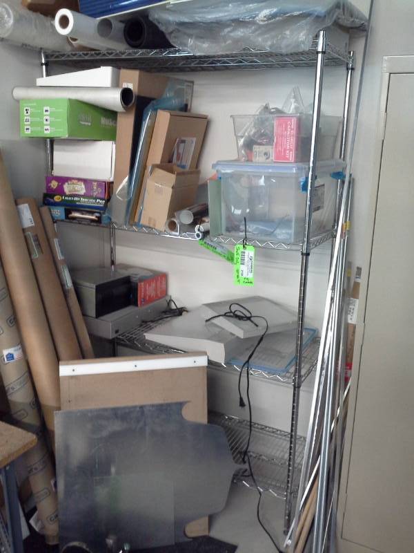 lot 2108 image: NSF Metal Wire Rack Shelving Unit with 4-Shelves