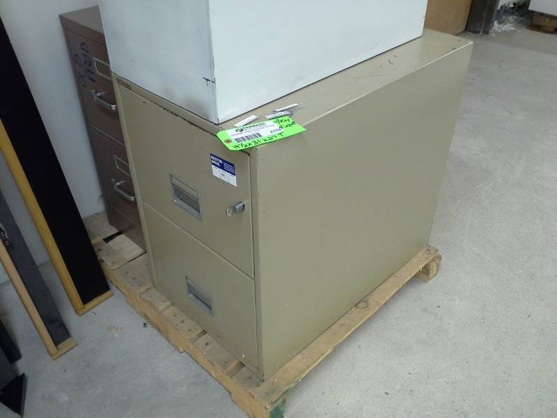lot 2154 image: Fireproof File Cabinet with 2-Locking Drawers, Key