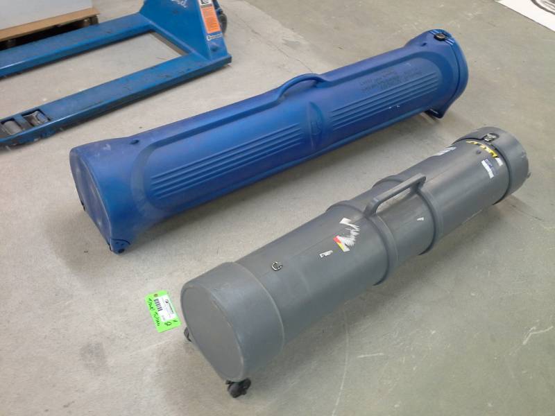lot 2157 image: Lot of (2) Rolling Hard Case Travel Tubes
