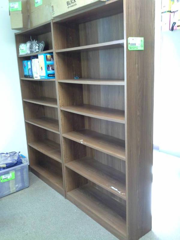 lot 1095 image: Lot of (2) 6-Shelf Wood Bookcases