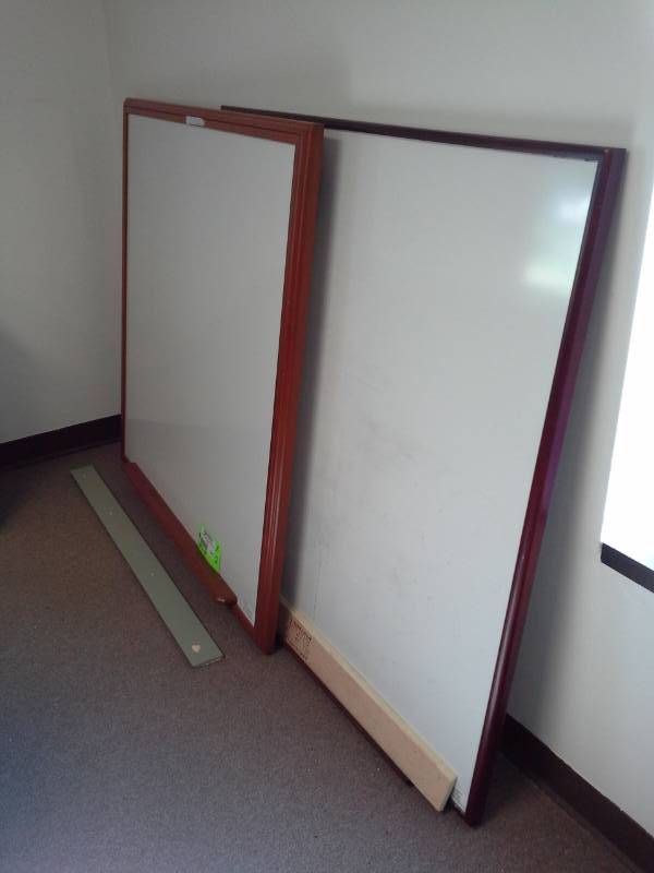 lot 1097 image: Lot of (2) Wood Framed Dry Erase Boards