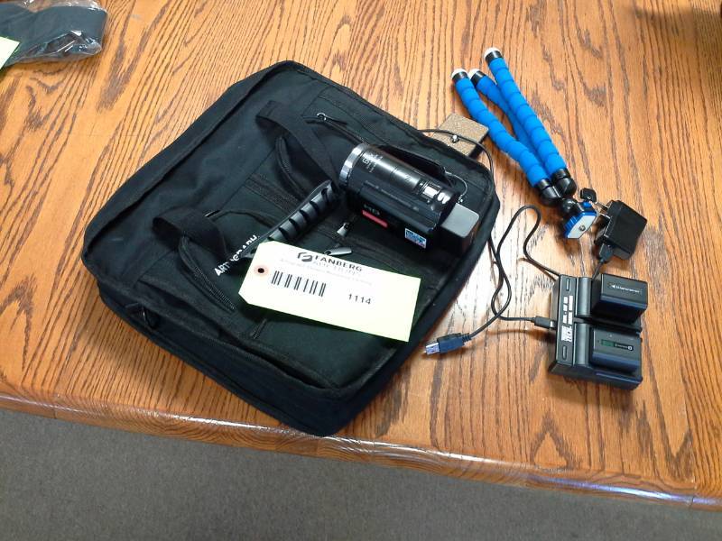 lot 1114 image: Sony HD Handycam 32GB 9.2 Megapixel Progressive Camcorder HDR-PJ540, Batteries, Battery Charger, Carry Case, Tripod