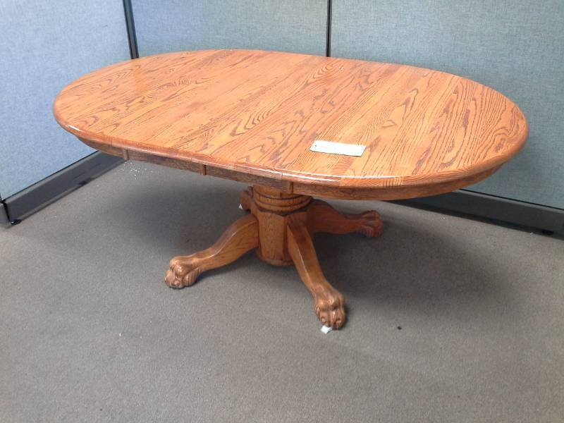 lot 1126 image: Wood Dining Table with 2-Leafs
