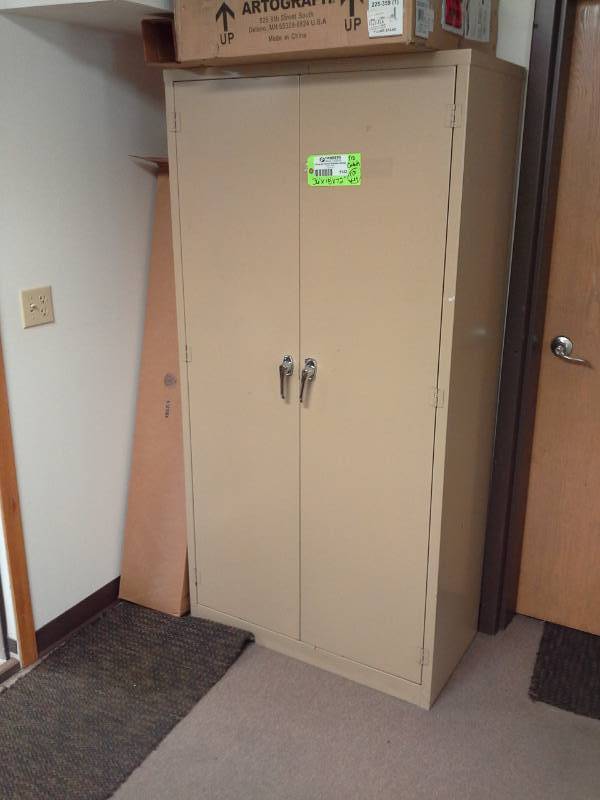 lot 1142 image: 2-Door Metal Utility Cabinet