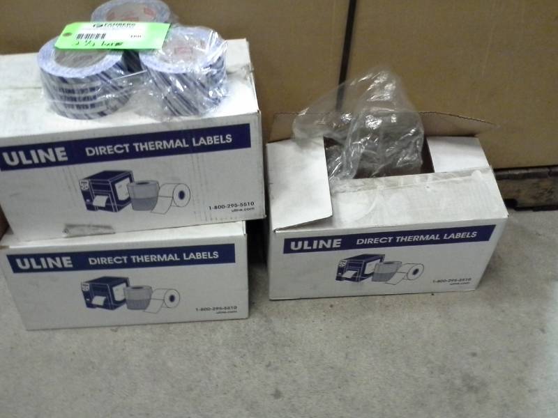 lot 160 image: Uline S-9628Y 4x3 Yellow Direct Thermal Labels