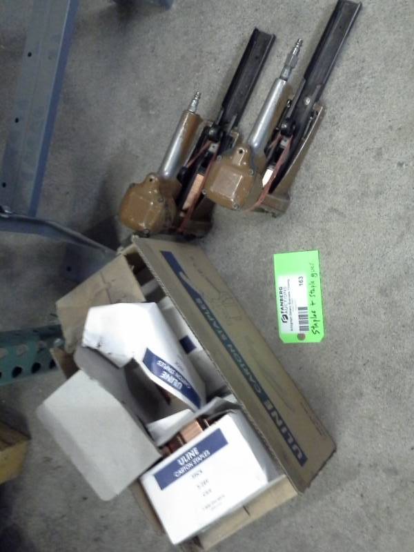 lot 163 image: Uline Carton Staples, Pneumatic Staple Guns