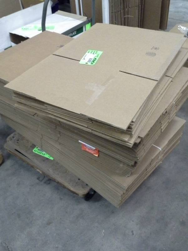 lot 188 image: Lot of (Approximately 40) Cardboard Box Flats - 20x14x8in., 24x18x6in.