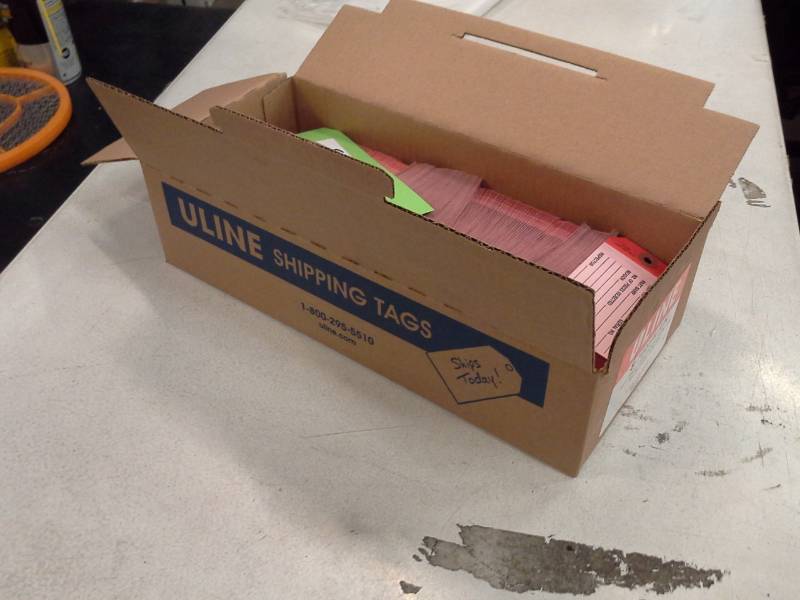 lot 230 image: Uline S-7222PLAIN #5 2 Part Red Inspection Tag Rejected