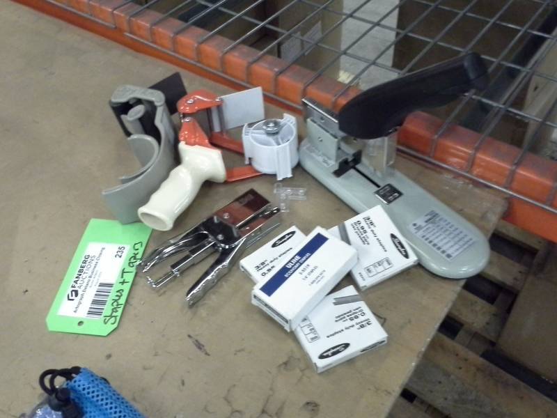 lot 235 image: Staplers, Tape Guns, Staples and Tape