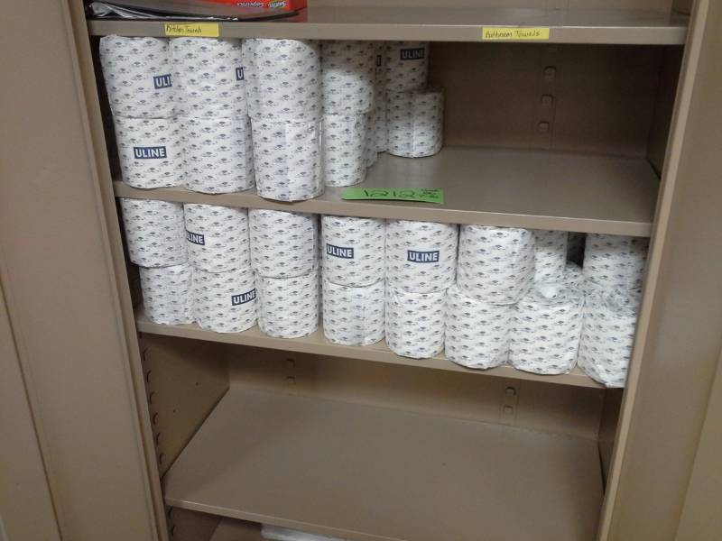 lot 1212 image: Lot of (Approximately 80) Uline Toilet Paper Rolls