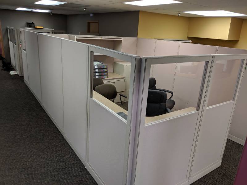 lot 1200 image: Late Added - Complete Cubical System with File Cabinets