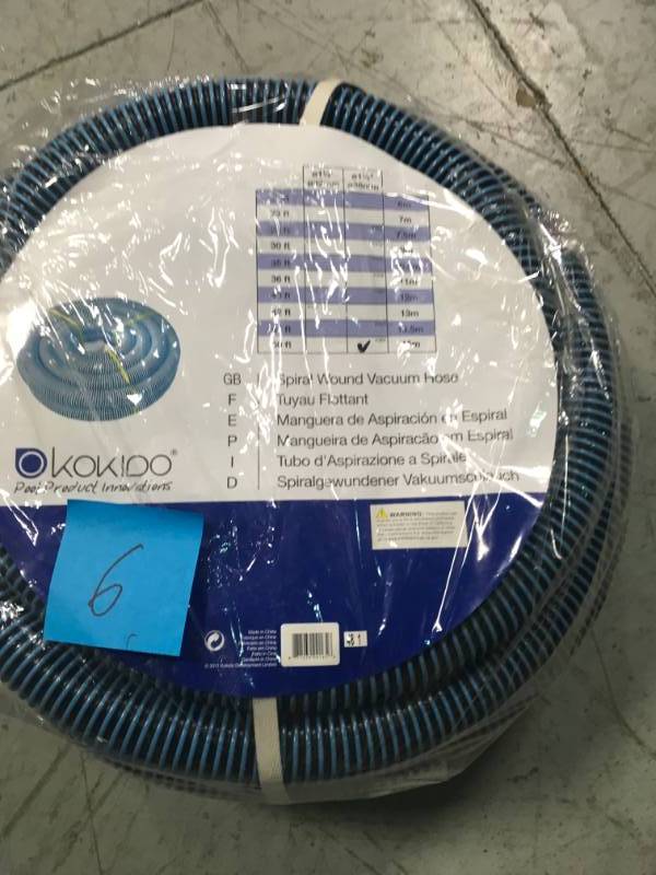 lot 6 image: Kokido 1.5 in. Dia 50 ft. Heavy-Duty Sprial Wound Swimming Pool Vacuum Hose not used