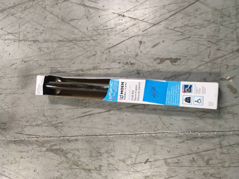 lot 47 image: MOEN Designer Elegance 24 in. x 1-14 in. Concealed-Screw Grab Bar in Chrome  in good condition