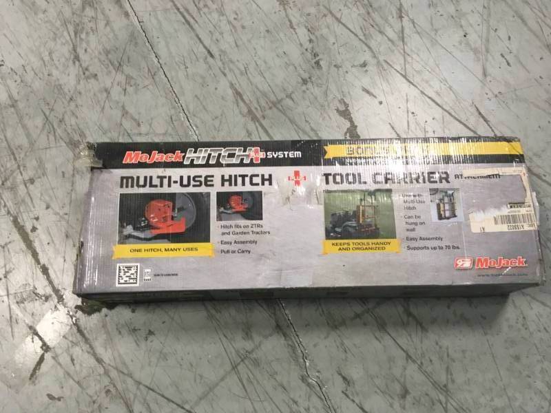 lot 66 image: MoJack Hitch Plus 3 in. Multi-Use Hitch Attachment and 26 in. Tool Carrier  in good condition